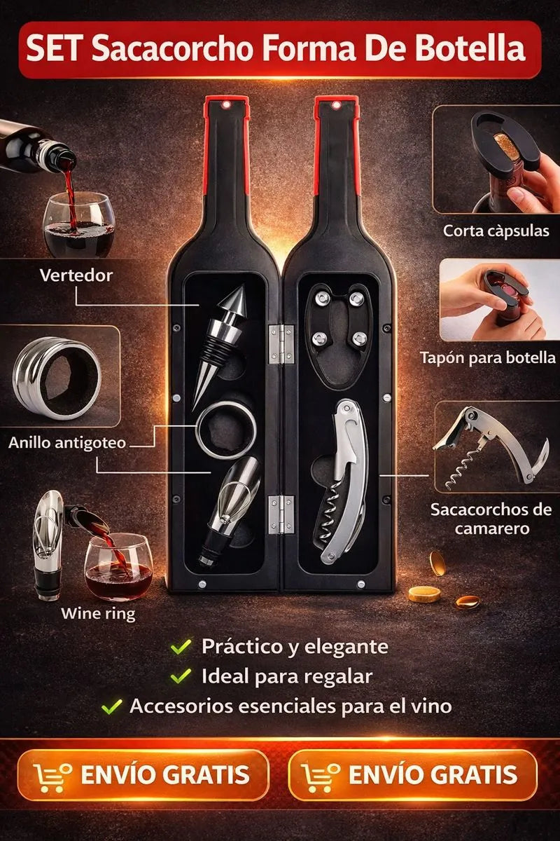 Set Sacacorchos Botella