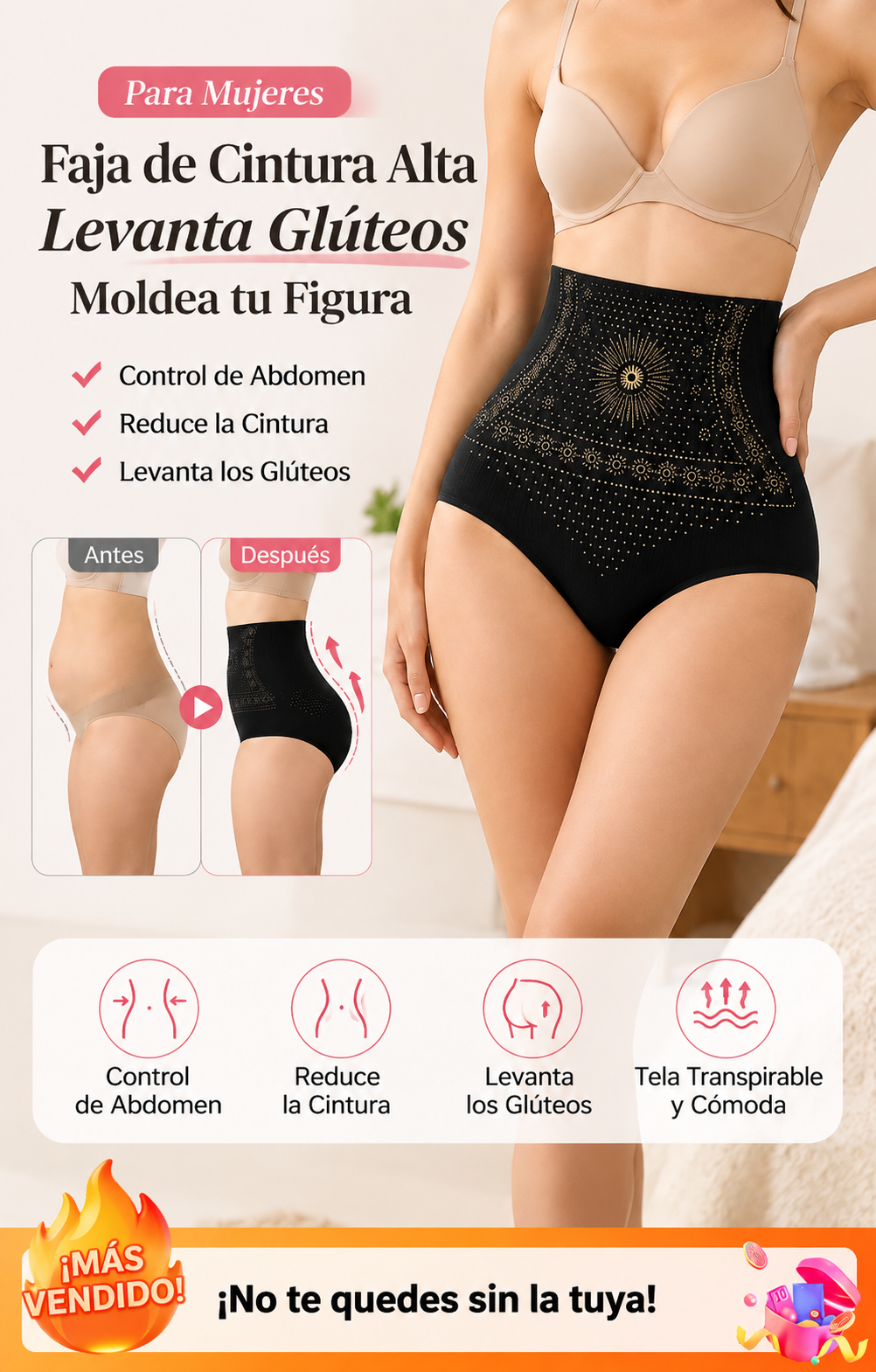Combo Moldeador De Silueta Perfecta + 30 Parches Gratis